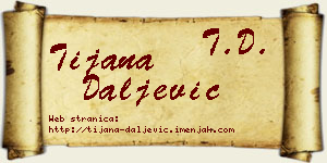 Tijana Daljević vizit kartica
